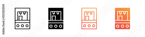 Dispenser Multiple Style Icon Set Vector 