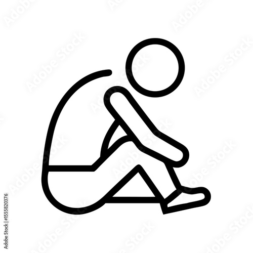 Abstract illustration of a person sitting and resting  