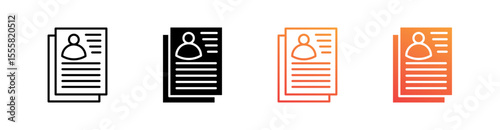 Resume Multiple Style Icon Set Vector 