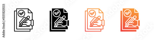 Confirm Multiple Style Icon Set Vector 