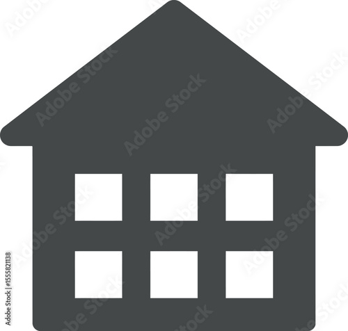 Modern House Icon: Home, Real Estate & Property Symbol