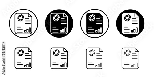 Report icon set thin flat simple illustration symbol