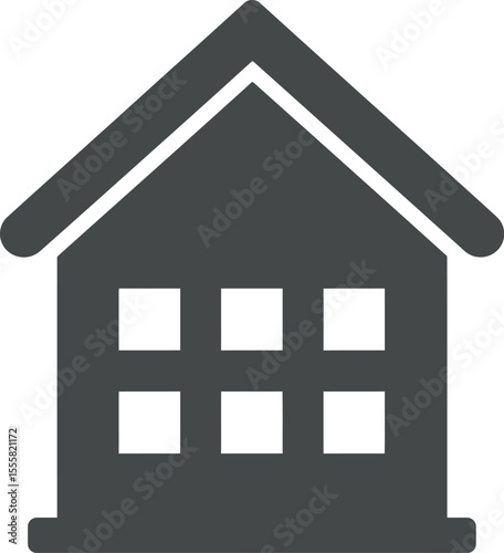 Modern House Icon: Home, Real Estate & Property Symbol