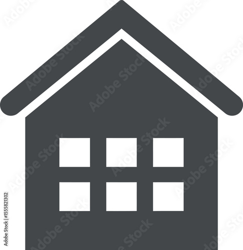 Modern House Icon: Home, Real Estate & Property Symbol