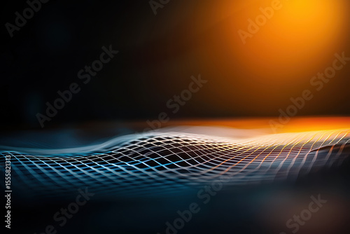 Mesmerizing abstract image featuring glowing lines and dark background, creating sense of depth and movement