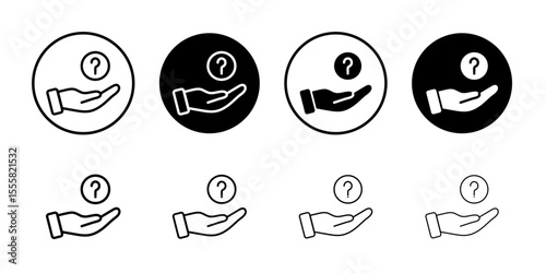 Set of Help icons thin flat simple illustration symbol