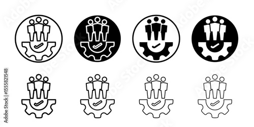 Set of Management icons thin flat simple illustration symbol