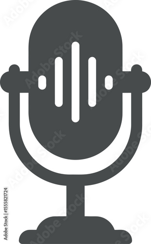 Microphone with Sound Waves - Podcast & Audio Recording