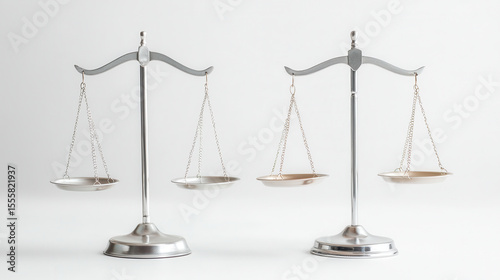 Balanced scale symbolizes justice and fairness, representing law and governance in minimalist design