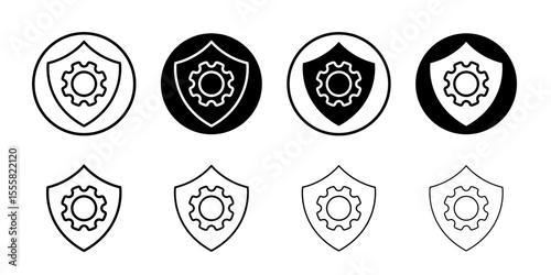 Shield icon thin flat simple illustration symbol