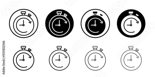 Stopwatch Icon thin flat simple illustration symbol