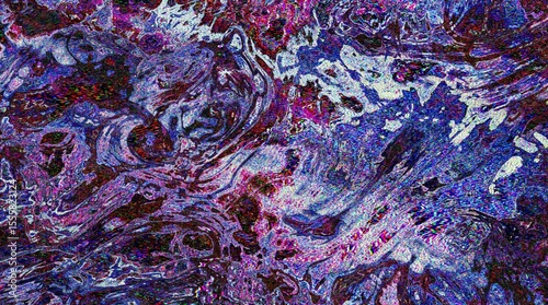 Vibrant Abstract Swirl with Dominant Blue Red Hues in Energetic Paint Splashes Artwork