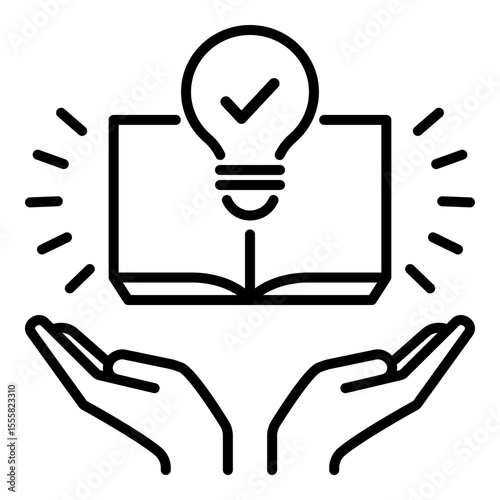 Conceptual icon of support, knowledge, and inspiration. Symbolizes mentorship, guided learning, creativity, and intellectual empowerment.