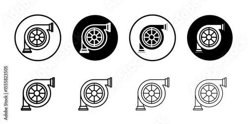Turbocharger icon thin flat simple illustration symbol