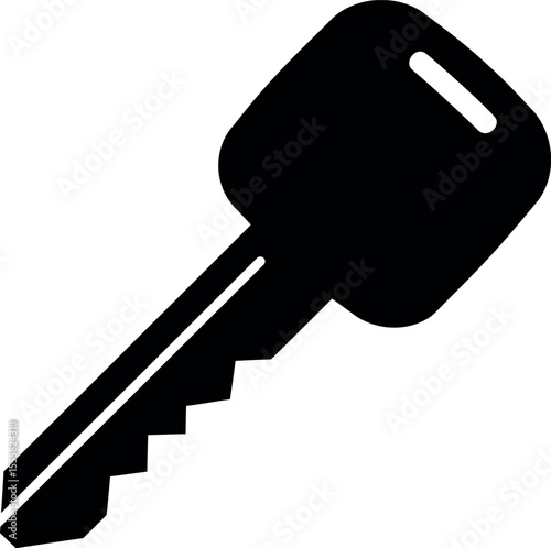 Modern Car Key Silhouette - Vehicle Access & Automotive Start