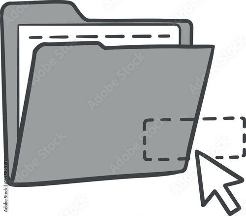 Open Folder with Mouse Cursor - Digital File Management