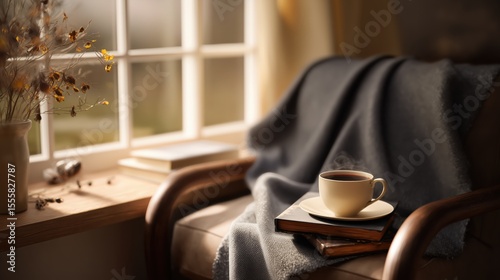 窓辺での温かいコーヒーと読書時間 | Cozy Coffee and Reading by the Window