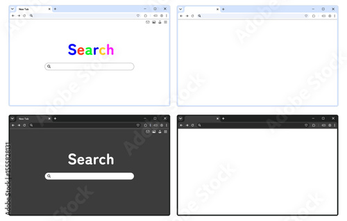 PCウィンドウ フレーム ブラウザ 検索エンジン UI Windows版 Chrome風 (.SVG)	
