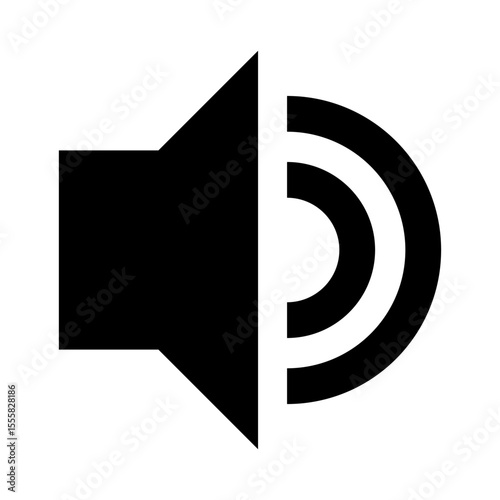 Loud sound icon symbolizing audio output or volume control. Ideal for UI or UX, multimedia, and technology related designs. Represents broadcast, notification, and general acoustic concepts