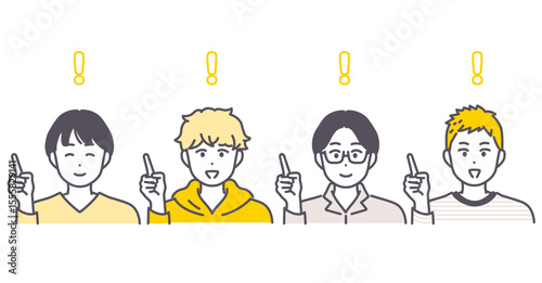 指差しをする男性のイラスト素材