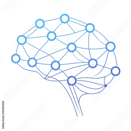 Neurology: Glowing neural network with synaptic connections