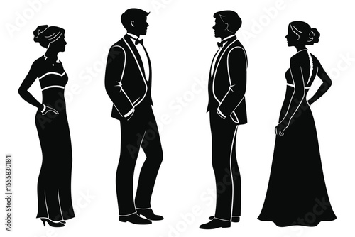 Formal Event Silhouettes of a Couple