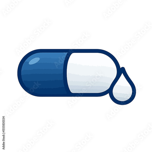 blue pill on white background