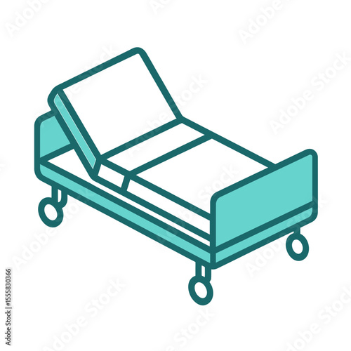Inpatient Ward - Hospital bed with adjustable headrest