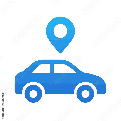 Parking -  Car silhouette with location pin marker