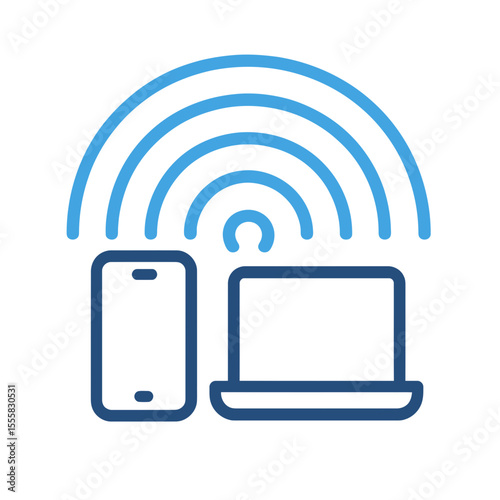 Wi-Fi Zone - Signal waves with connected devices
