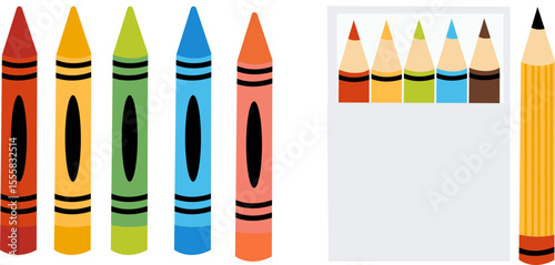 set of colored pencils
