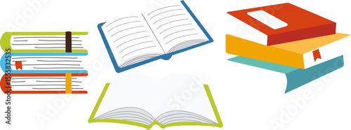 set of colorful books