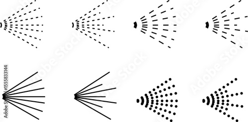  spray steam icon set. Aerosol spray symbol. Sign shower drops