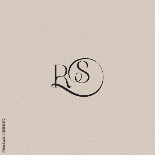 monogram wedding logo elegant and luxury style RS dinamyc curvy initial concept letter