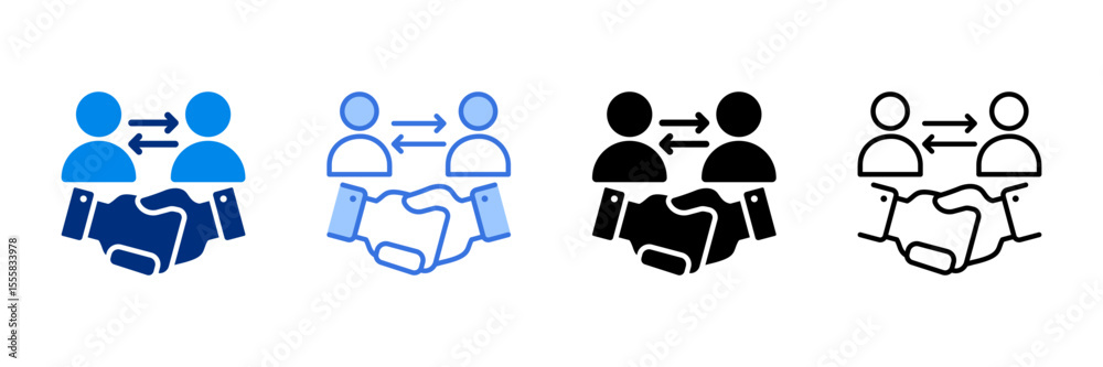 Fototapeta premium Engagement Icon Set Multiple Style Vector Illustration