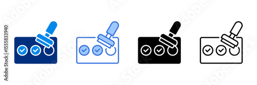 Stamp-Card Icon Set Multiple Style Vector Illustration