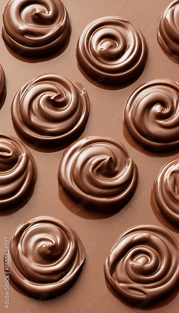 Fototapeta premium Chocolate swirls delectable dessert delight