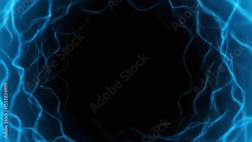 Abstract Blue Energy Vortex, Dynamic Visual Effect
