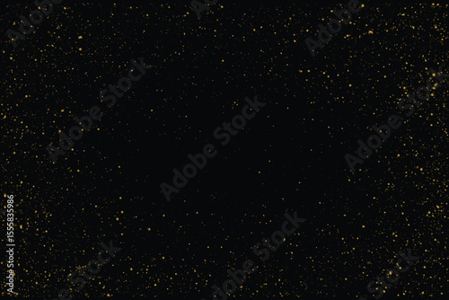 Gold glitter grunge texture frame background particle. Vector gold glitter abstract confetti frame background design