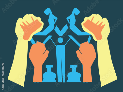 Art celebrating the International Day Against Drug Abuse and Illicit Trafficking on June 26, featuring global symbols, anti-drug messages, bold colors, and diverse people uniting against 17