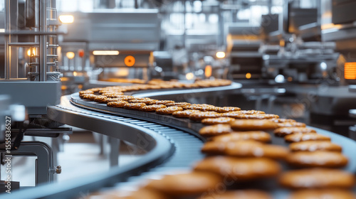 Modern cookie production line featuring advanced machines and spiral conveyor belt technology