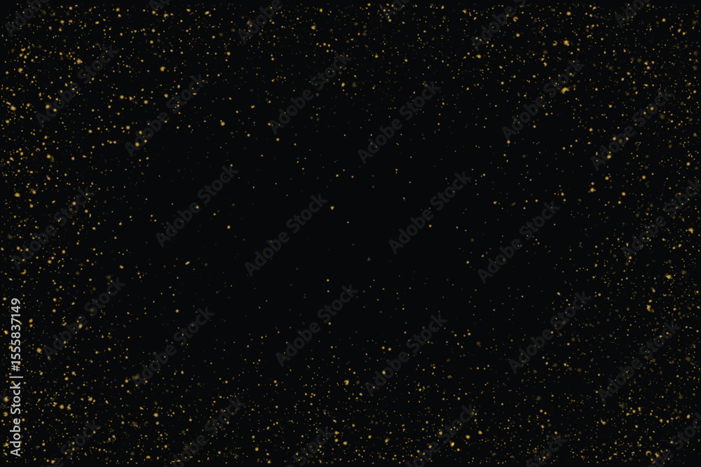 Gold glitter light effect golden dot magic splatter grunge texture frame background design