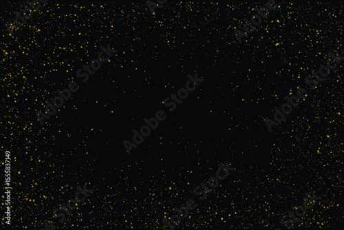 Gold glitter light effect golden dot magic splatter grunge texture frame background design