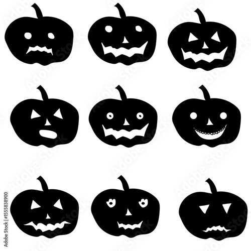 conjunto de ícones de abóboras de Halloween
