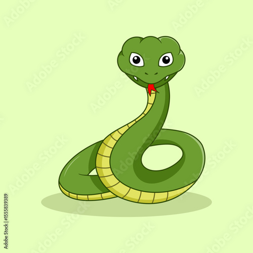 cute green cartoon snake