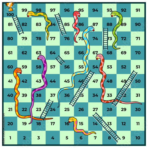 snakes and ladders board game stock illustration