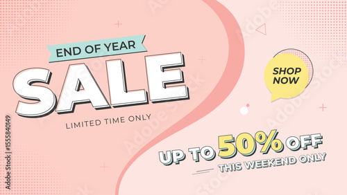 End of year sale discount promotion event banner