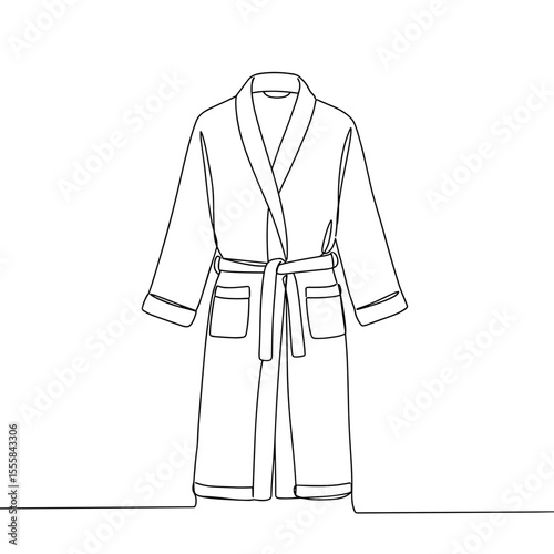 Thermal robe isolated on white background in simple line drawing  