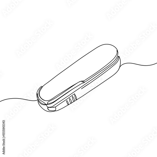 Tweezers case isolated on white in minimalist line art design  