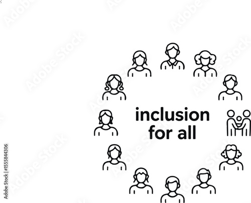 Inclusivity icon set. Thin line editable stroke icons for diversity, equity, accessibility, global community, multiple different gender and cultural identities,